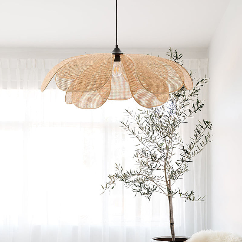 Креативен дизайн от ратан LED висящ абажур за таван